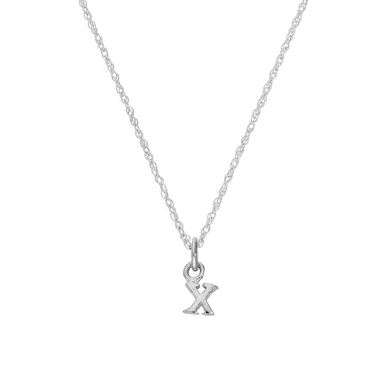 Collier avec pendentif minuscule lettre X en argent sterling, 35 à 55 cm