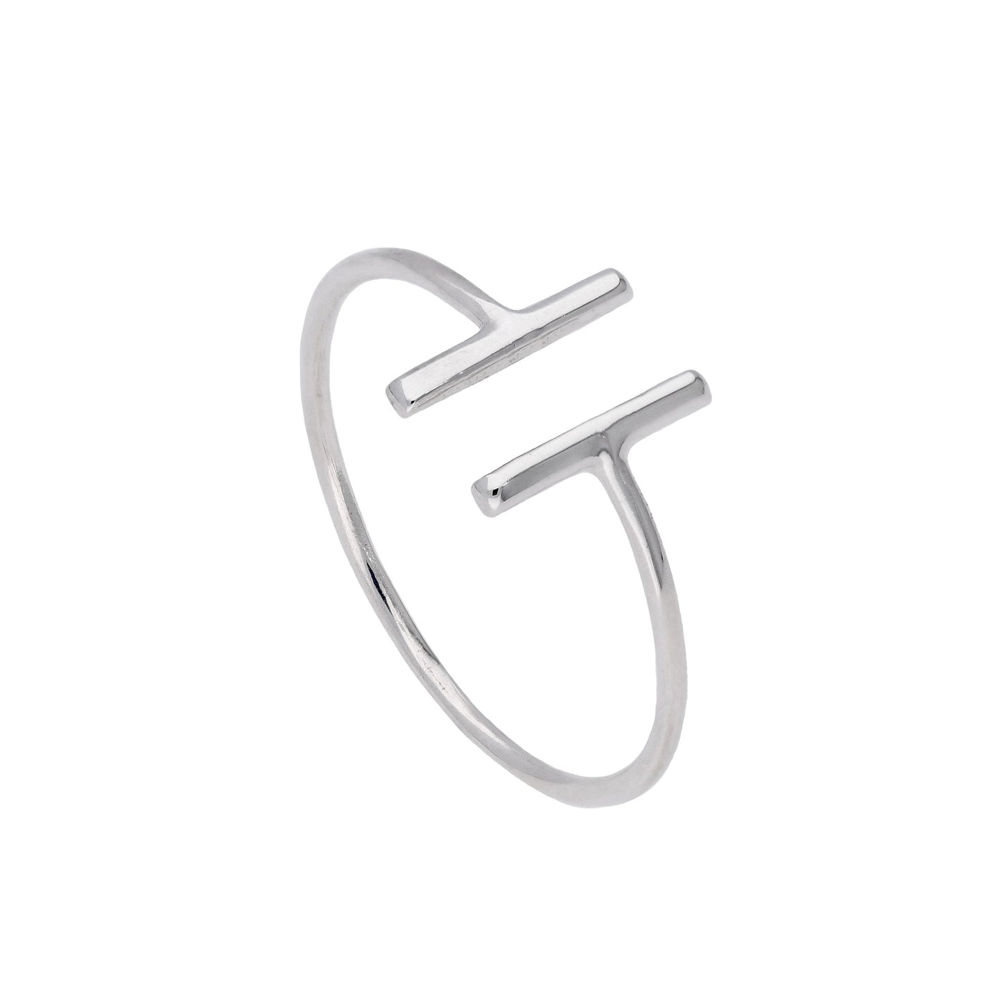 Bague barre en argent sterling, tailles J à W