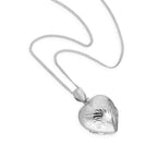 Petit médaillon familial en argent sterling avec 4 photos gravées en forme de cœur sur chaîne de 40 à 61 cm