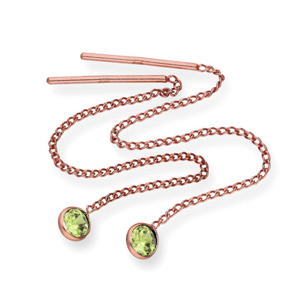 Boucles d'oreilles à enfiler en argent sterling plaqué or rose et cristal CZ avec pierre de naissance