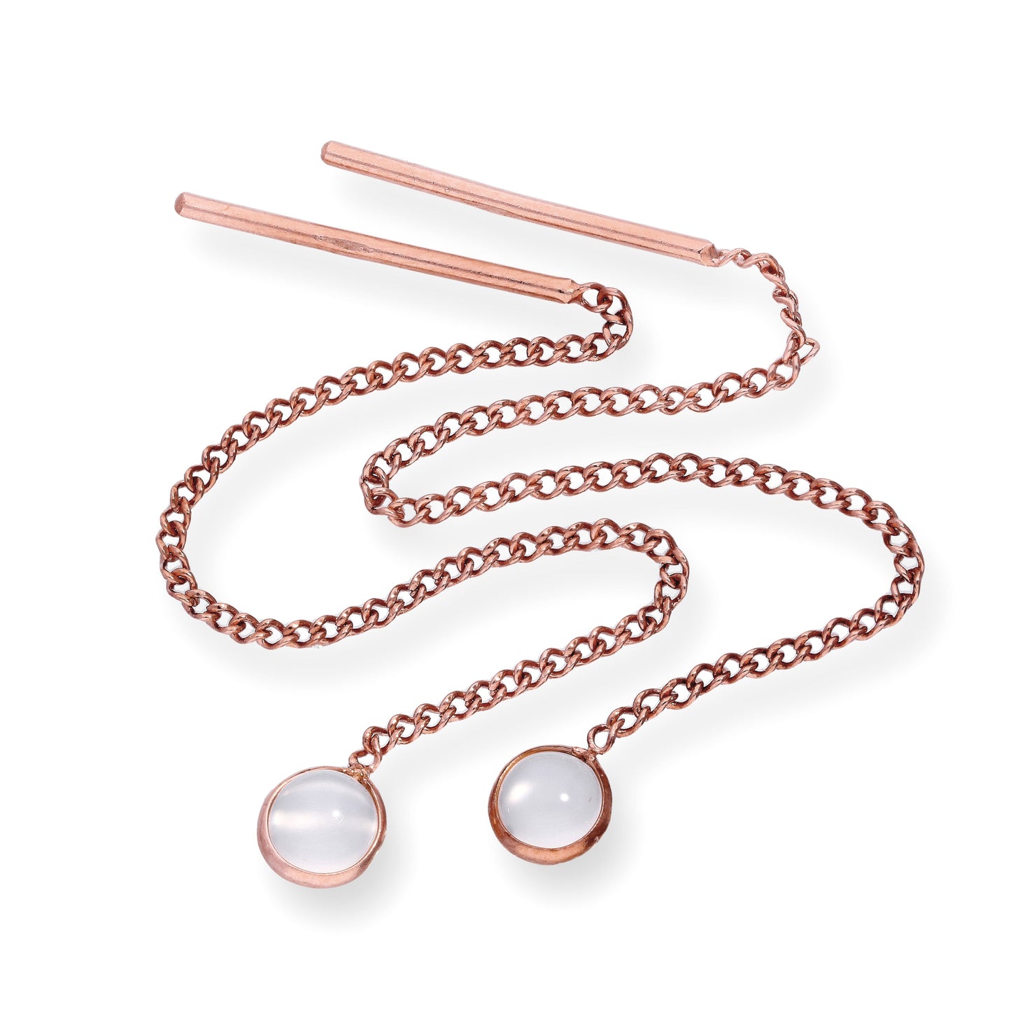 Boucles d'oreilles à enfiler en argent sterling plaqué or rose et cristal CZ avec pierre de naissance