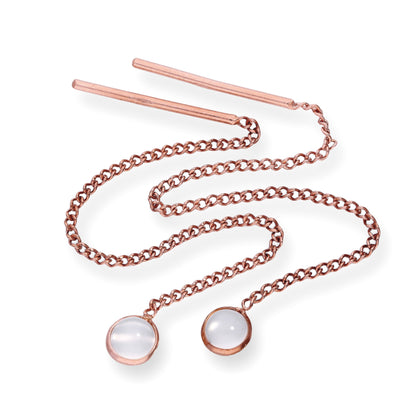 Boucles d'oreilles à enfiler en argent sterling plaqué or rose et cristal CZ avec pierre de naissance