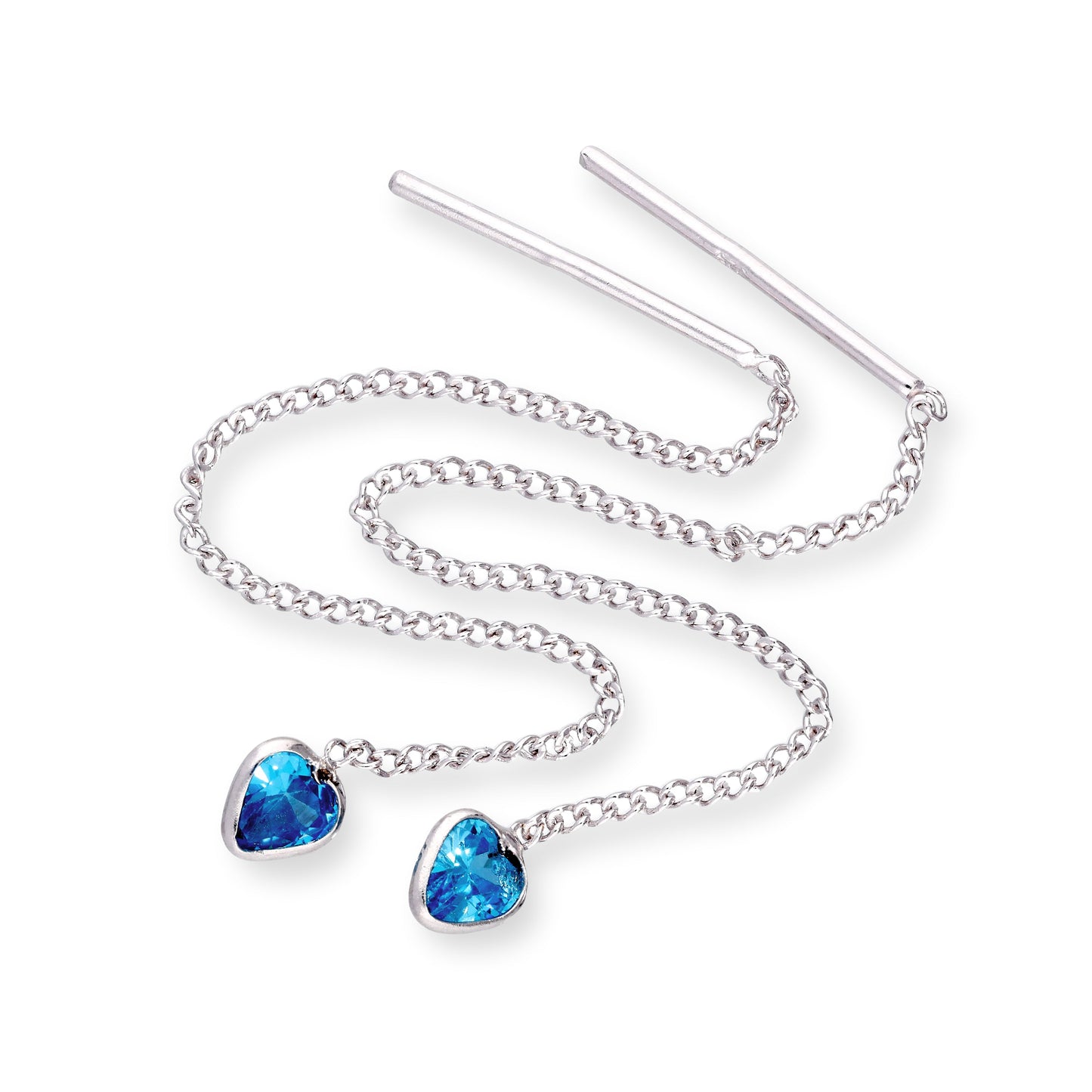 Boucles d'oreilles à enfiler en argent sterling et cristal CZ avec pierre de naissance en forme de cœur