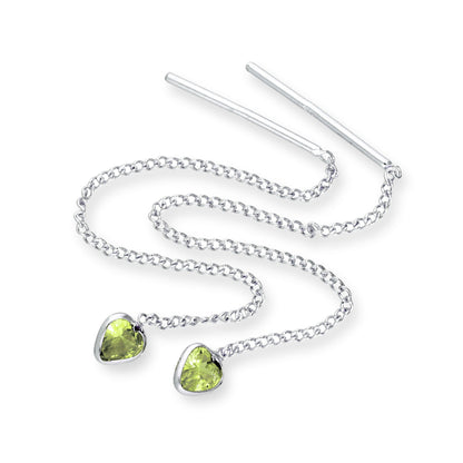 Boucles d'oreilles à enfiler en argent sterling et cristal CZ avec pierre de naissance en forme de cœur