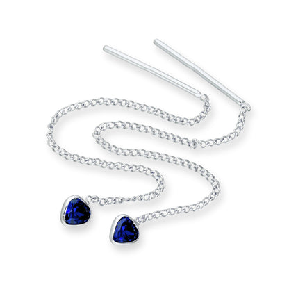 Boucles d'oreilles à enfiler en argent sterling et cristal CZ avec pierre de naissance en forme de cœur