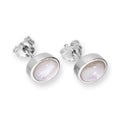 Boucles d'oreilles rondes en argent sterling et nacre