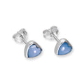 Boucles d'oreilles à tige en argent sterling et nacre bleue en forme de cœur