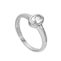 Bague en argent sterling et cristal CZ ovale transparent, pierre de naissance d'avril, tailles 49 à 62,5