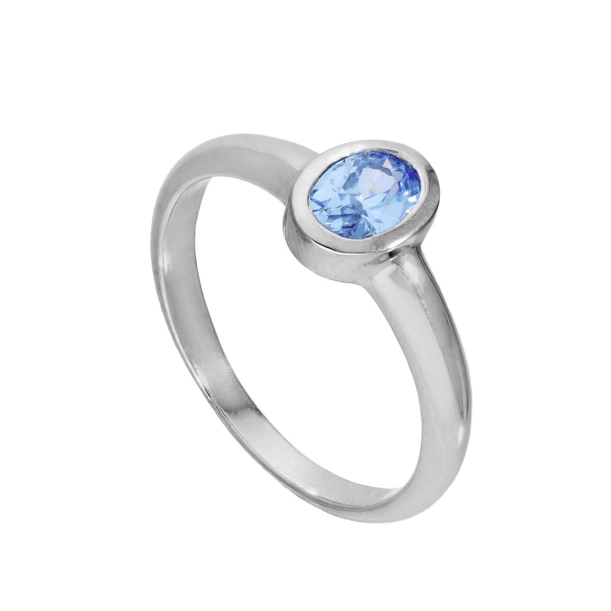 Bague en argent sterling et cristal CZ tanzanite ovale, pierre de naissance de décembre, tailles 49 à 62,5