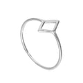 Bague ouverte en argent sterling en forme de diamant, tailles 49 à 63