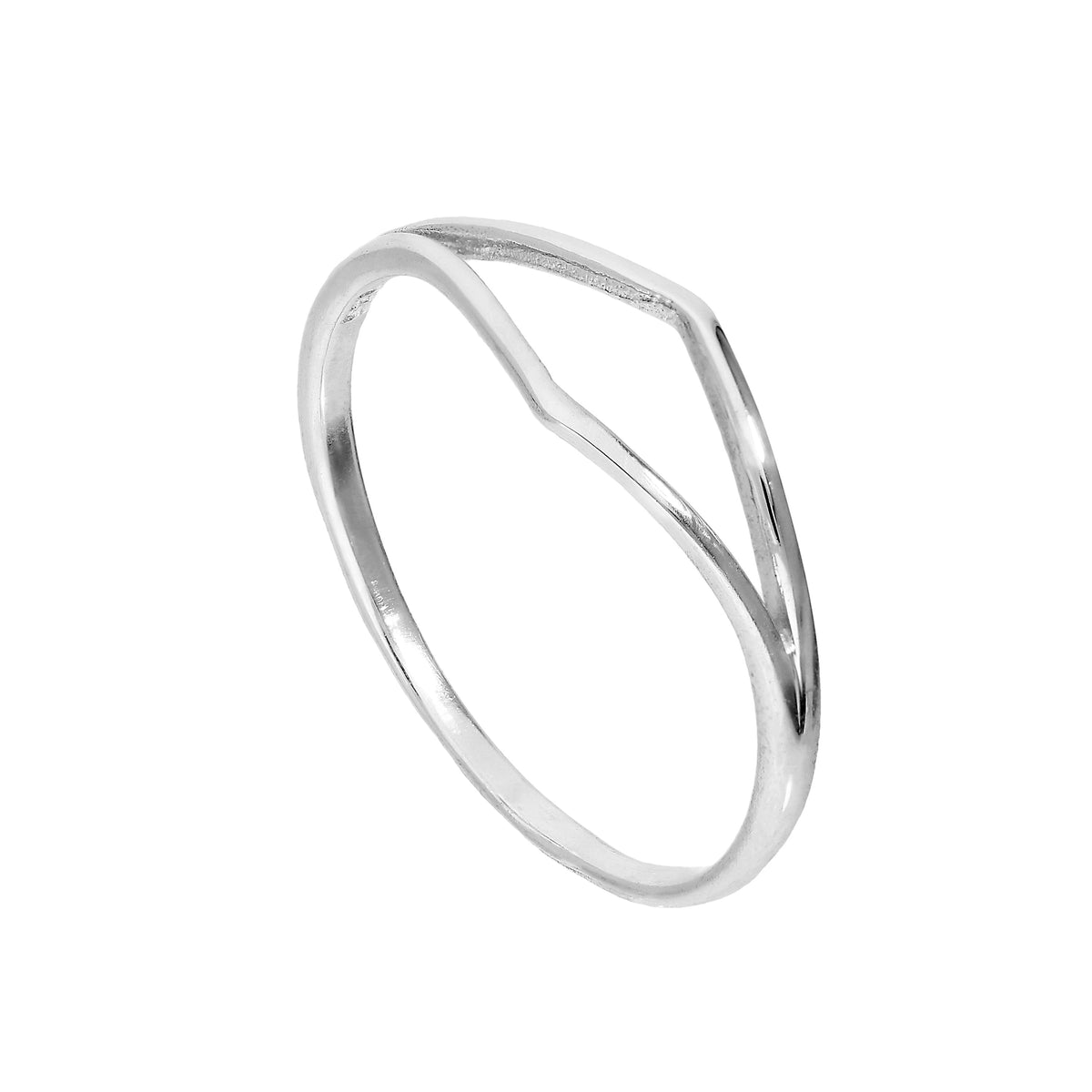 Bague en argent sterling avec grand diamant ouvert, tailles 49 à 63