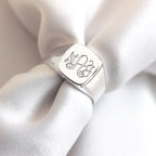 Chevalière gravable en argent sterling pour homme, tailles 53 à 70
