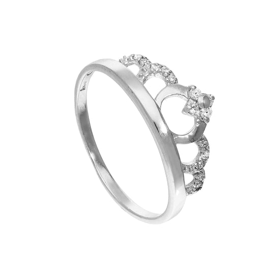 Bague diadème en argent sterling et cristal CZ transparent, tailles J à U
