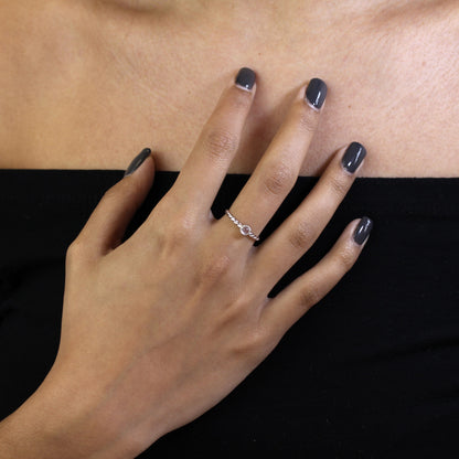 Bague en argent sterling et pierre de lune, pierre de naissance de juin, corde torsadée I - U