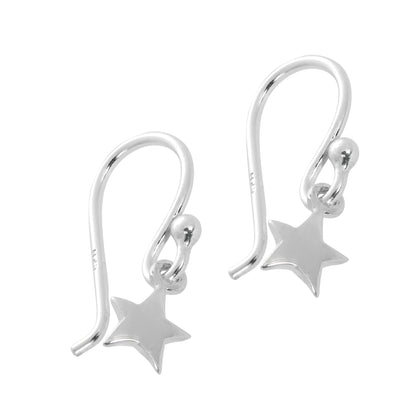 Boucles d'oreilles pendantes en argent sterling avec étoile