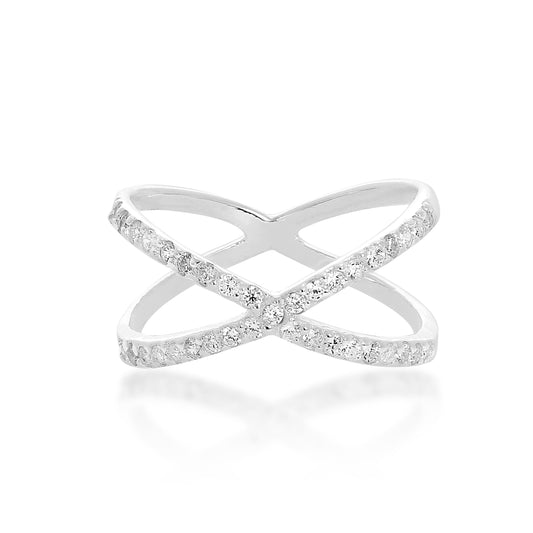 Bague en argent sterling et cristal CZ transparent, tailles K à X
