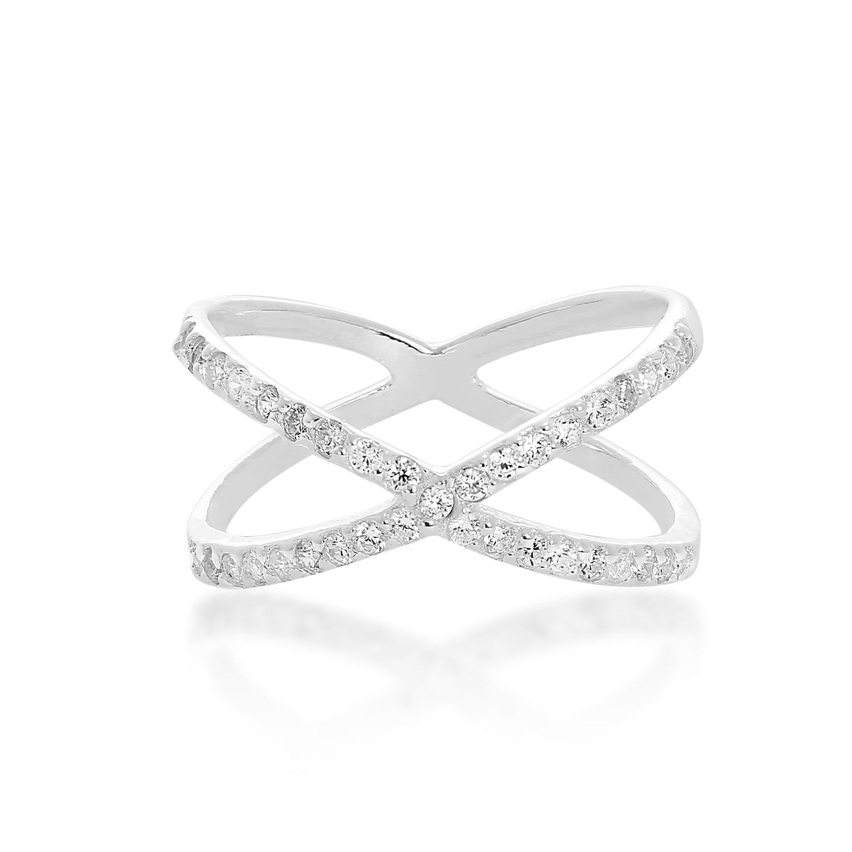 Bague en argent sterling et cristal CZ transparent, tailles 50 à 66