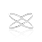 Bague croisée en argent sterling, tailles 50 à 66