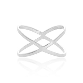 Bague croisée en argent sterling, tailles 50 à 66