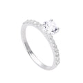 Bague en argent sterling et cristal CZ transparent avec cristaux CZ sur les épaules, tailles 49 à 63