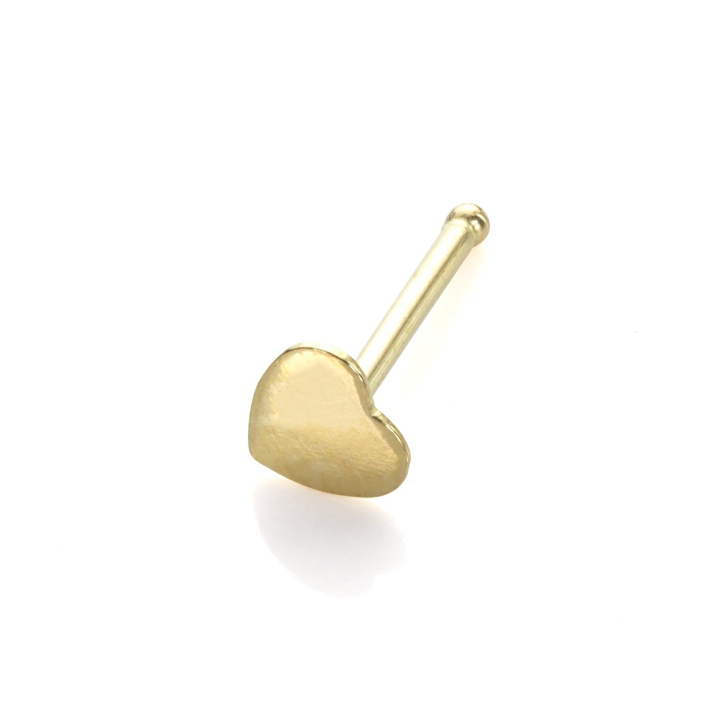 Clous de nez en or jaune 9 carats en forme de cœur