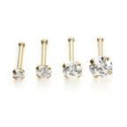 Clou de nez en or jaune 9 carats avec zircones cubiques