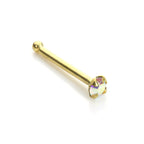 Piercing de nez Aurora Borealis en or jaune 9 carats