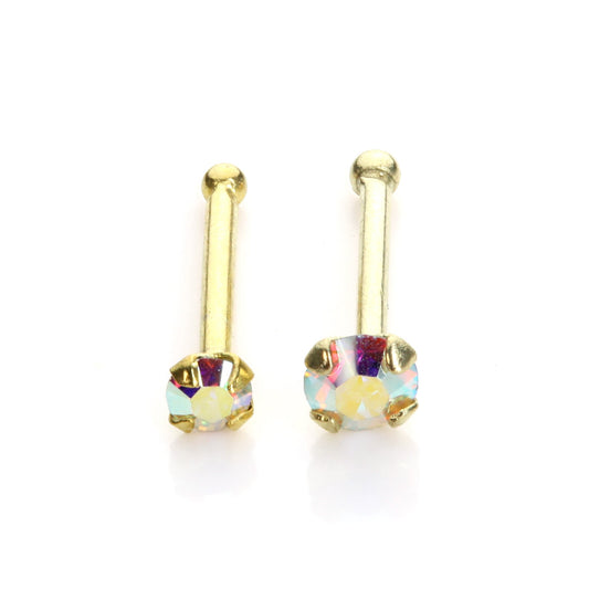 Piercing de nez Aurora Borealis en or jaune 9 carats