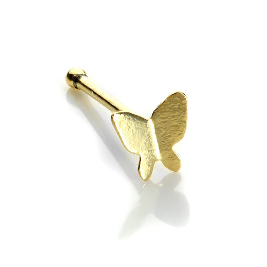 Piercing de nez papillon en or jaune 9 carats