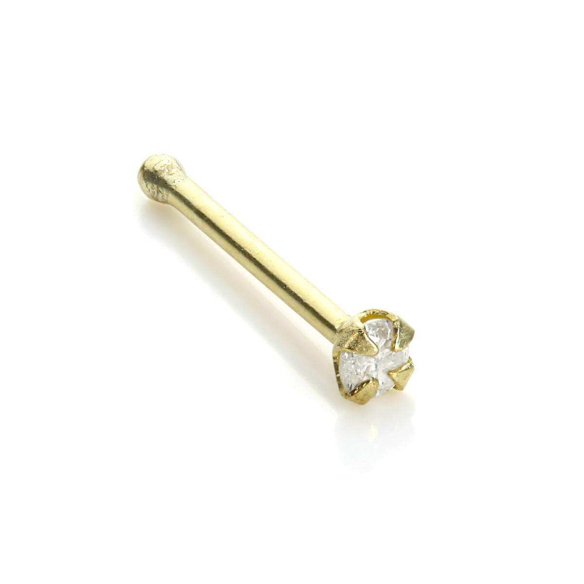 Clou de nez en or jaune 9 carats avec diamants