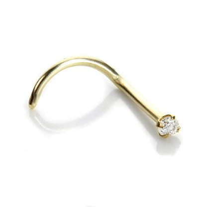 Vis de nez en or jaune 9 carats avec diamant
