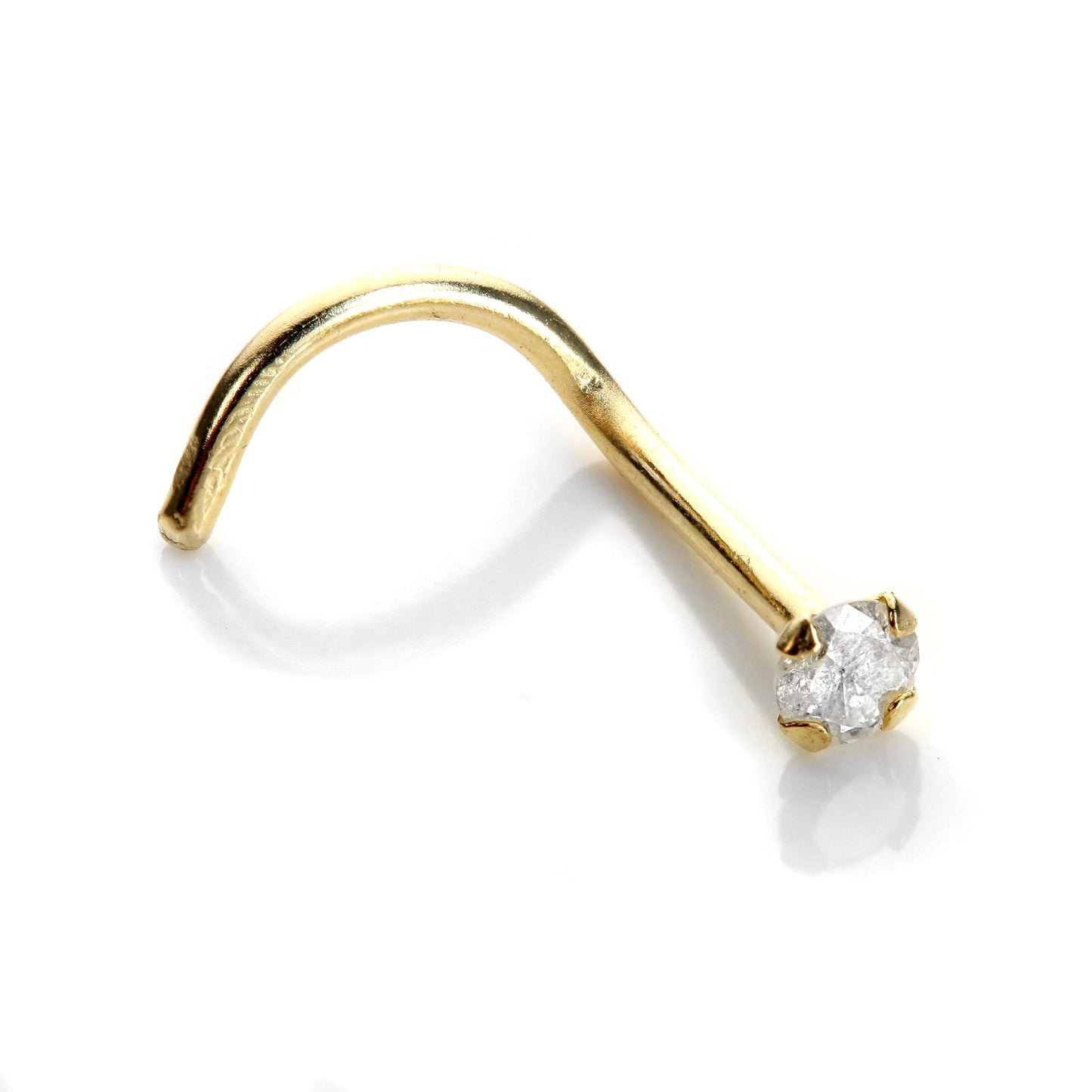 Vis de nez en or jaune 9 carats avec diamant