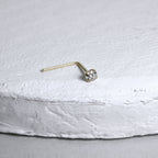 Piercing de nez en or jaune 9 carats avec cristal transparent