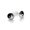 Boucles d'oreilles à tige Yin Yang en argent sterling