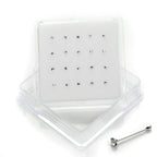 Lot de 20 clous de nez en argent sterling sertis de 4 griffes et d'oxydes de zirconium de 2 mm