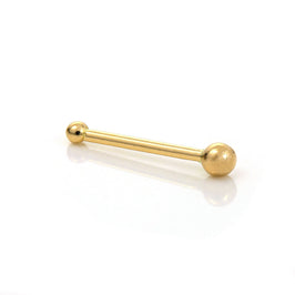 Clou de nez en or jaune 9 carats avec boule de 1,5 mm et barre de 6 mm