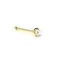 Piercing de nez en or jaune 9 carats avec perle d'eau douce naturelle de 2,5 mm