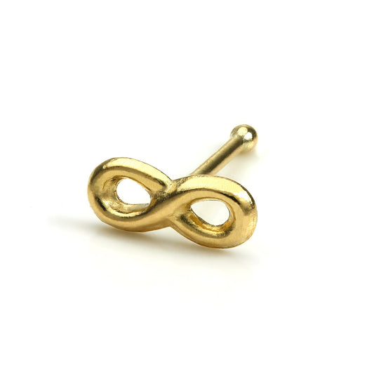 Clou de nez à boule en or 9 carats avec boucle infinie
