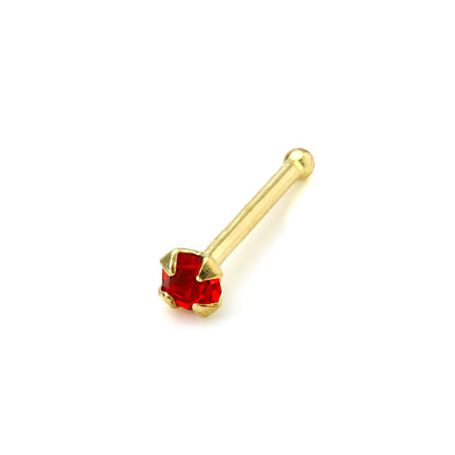 Piercing de nez à extrémité sphérique en or 9 carats et cristal CZ de 1,5 mm