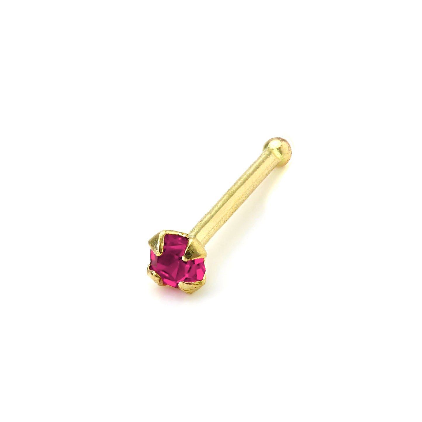 Piercing de nez à extrémité sphérique en or 9 carats et cristal CZ de 1,5 mm