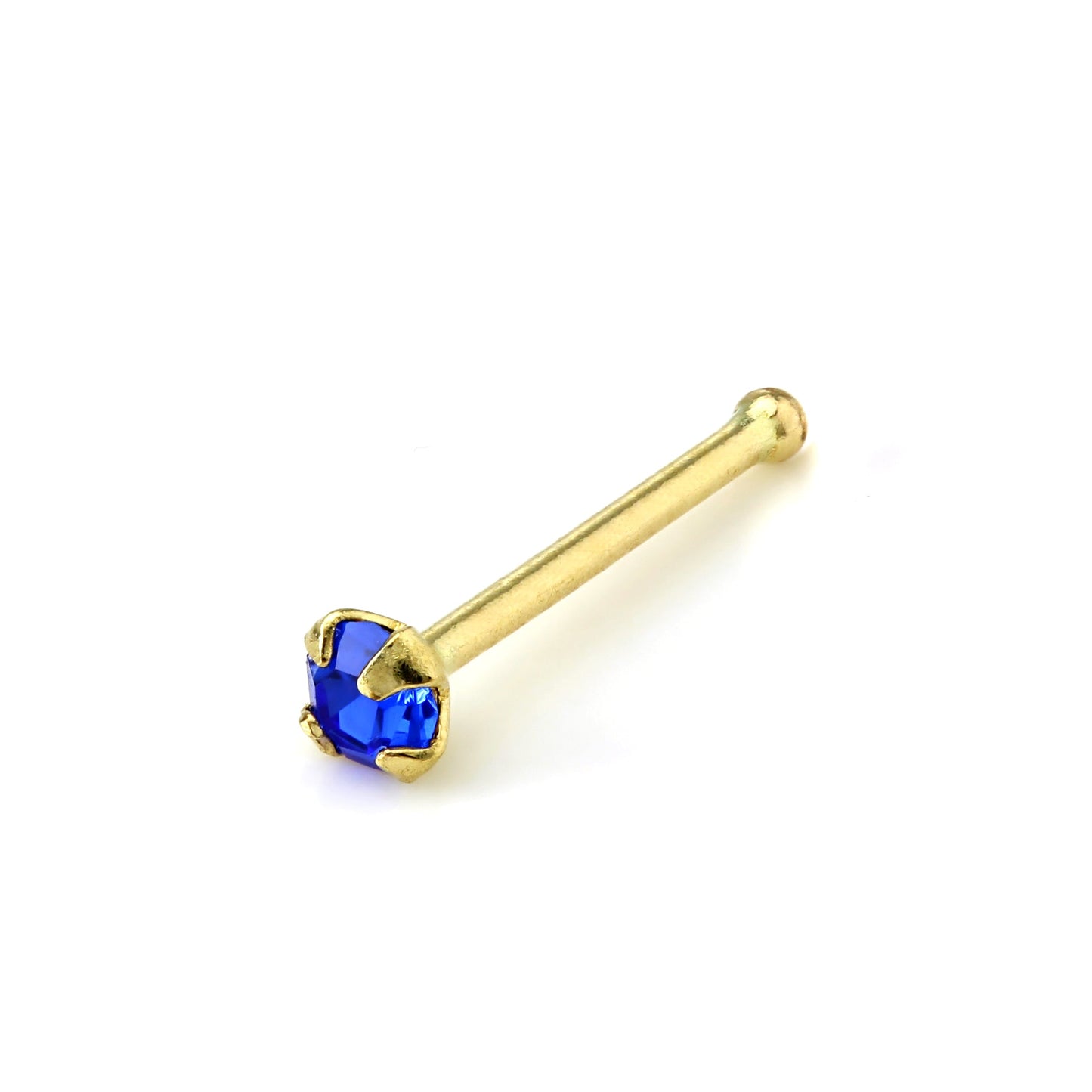 Piercing de nez à extrémité sphérique en or 9 carats et cristal CZ de 1,5 mm