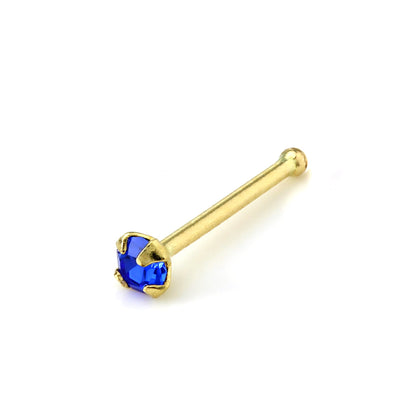 Piercing de nez à extrémité sphérique en or 9 carats et cristal CZ de 1,5 mm