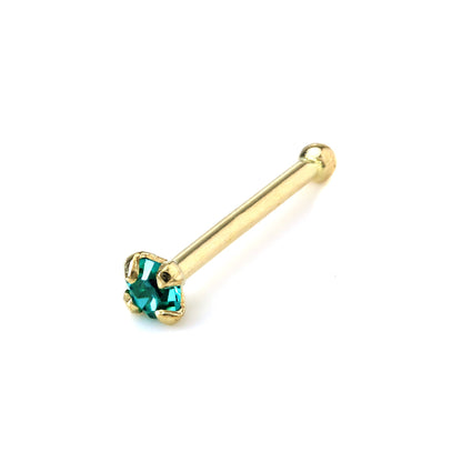 Piercing de nez à extrémité sphérique en or 9 carats et cristal CZ de 1,5 mm
