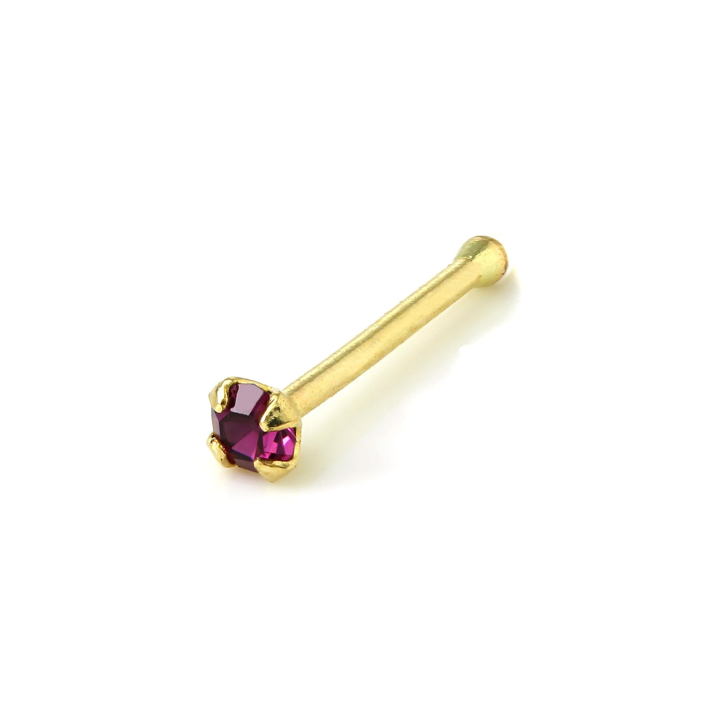 Piercing de nez à extrémité sphérique en or 9 carats et cristal CZ de 1,5 mm