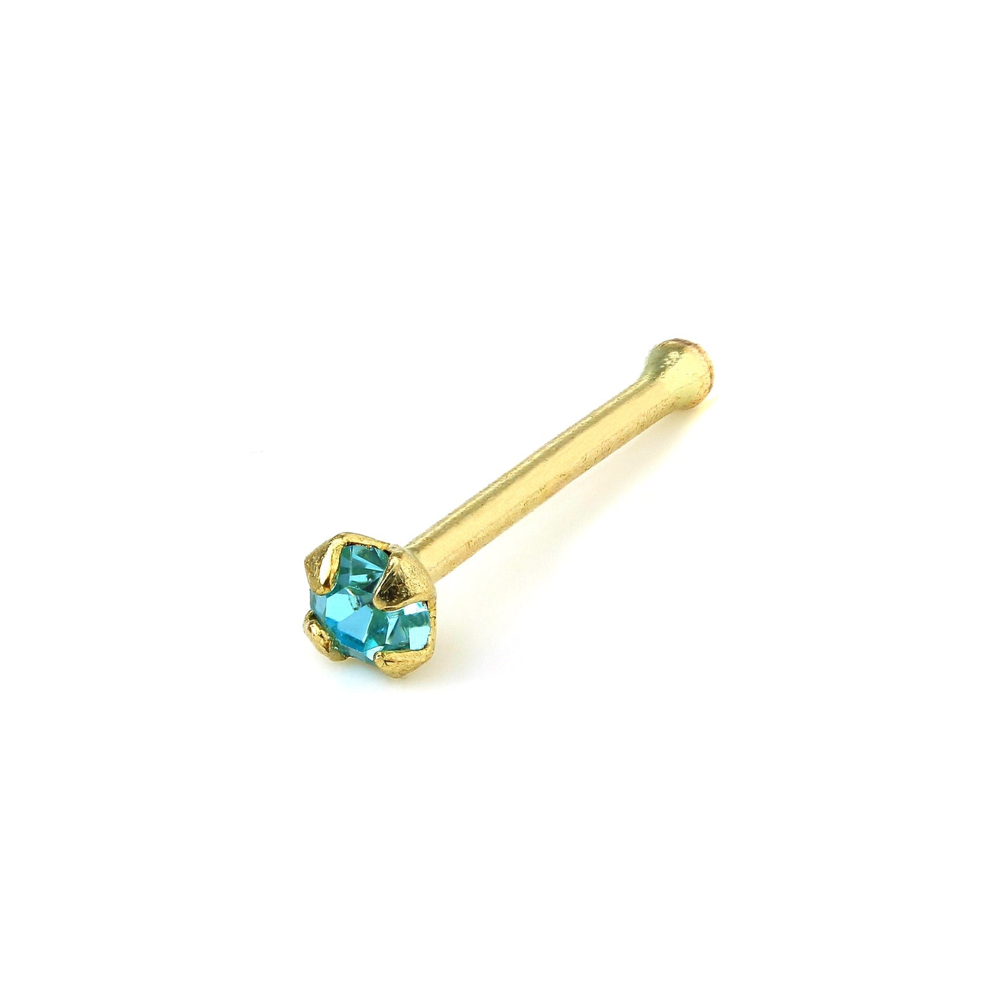 Piercing de nez à extrémité sphérique en or 9 carats et cristal CZ de 1,5 mm