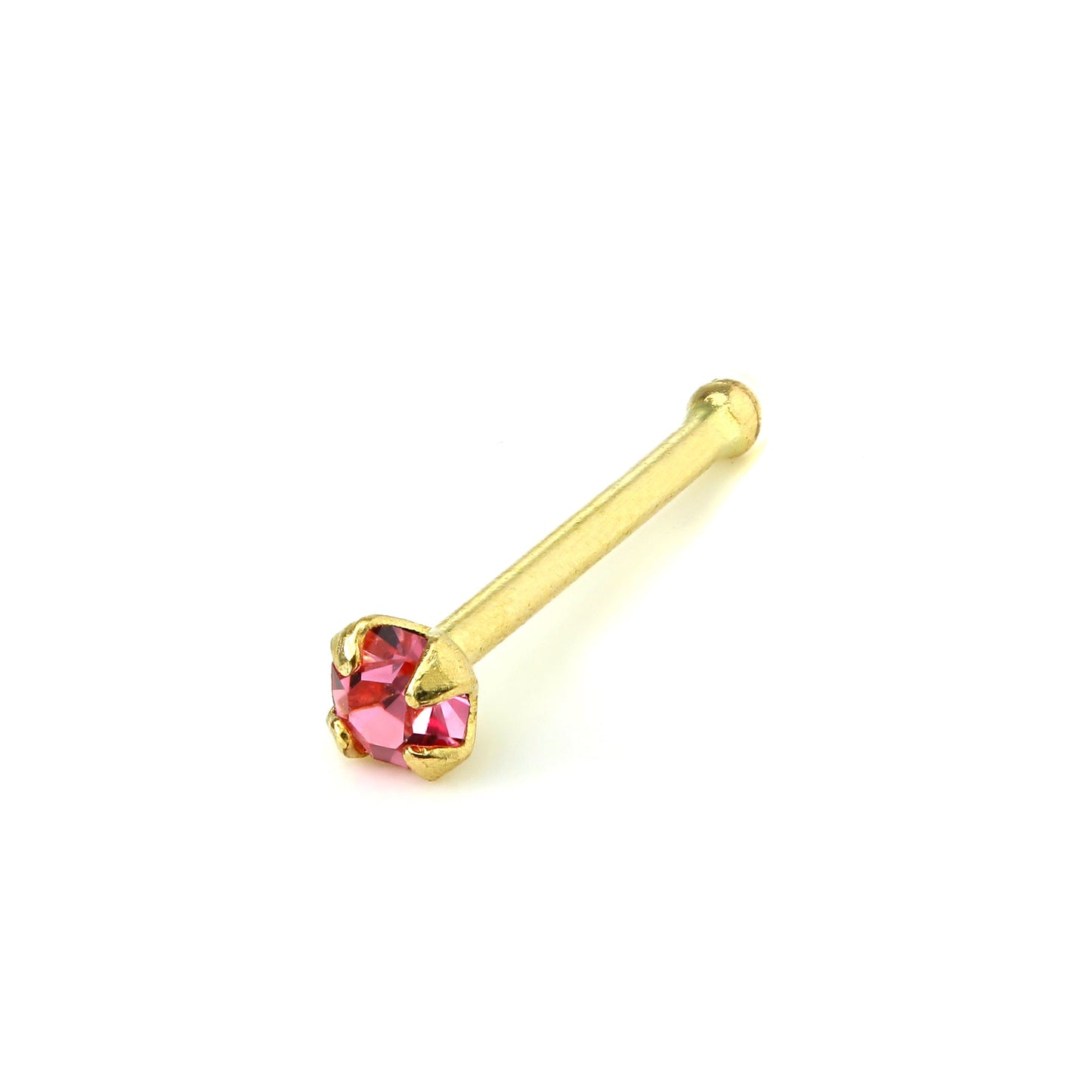 Piercing de nez à extrémité sphérique en or 9 carats et cristal CZ de 1,5 mm
