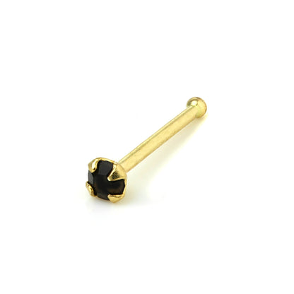 Piercing de nez à extrémité sphérique en or 9 carats et cristal CZ de 1,5 mm