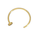 Anneau de nez ouvert en or jaune 9 carats, disque plat, calibre 22, 9 mm