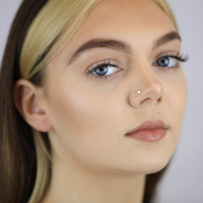 Anneau de nez ouvert en or jaune 9 carats, disque plat, calibre 22, 9 mm