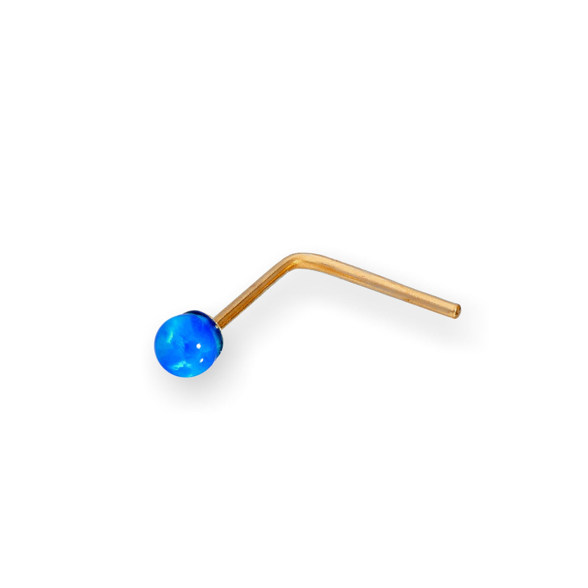 Piercings de nez en or 9 carats avec opale colorée de 2 mm
